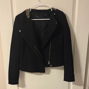 Zara Black Women's Jacket with Embellished Shoulders